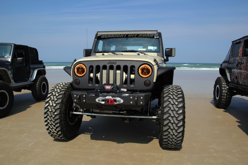 Oracle 07-17 Jeep Wrangler Surface Mount LED Headlight Halo Kit - Amber - 3943-005 Photo - lifestyle view