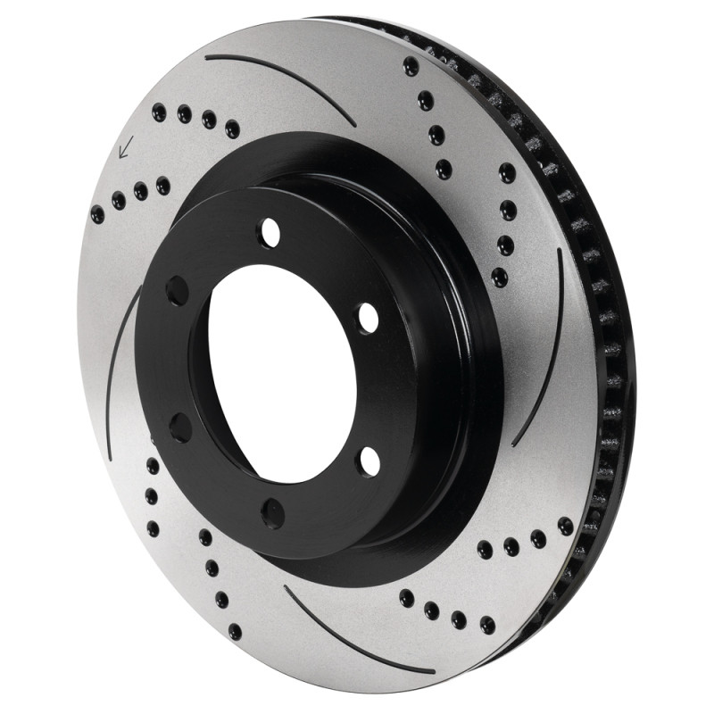 Wilwood 6x5.5 SRP Drilled & Slotted Black Electro Coat Rotor LH - 160-17453-BK Photo - Primary
