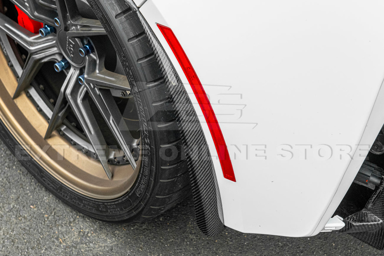 EOS Extended Rear Splash Guards - Carbon Fiber - C7 Corvette Stingray / Z06 (MF-233-BKCF)