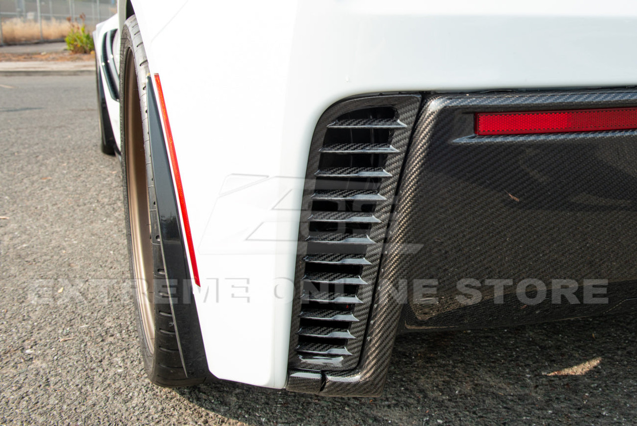 EOS Extended Rear Splash Guards - Carbon Flash - C7 Corvette Stingray / Z06 (MF-233-V2-ABS)