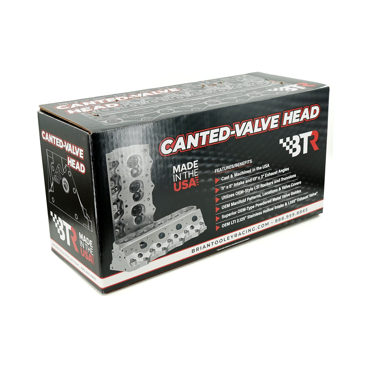 BTR CNC Ported Canted Valve Cylinder Head - Assembled - LS1 / LS2 / LS6 (BTR-CVH1C-6A)
