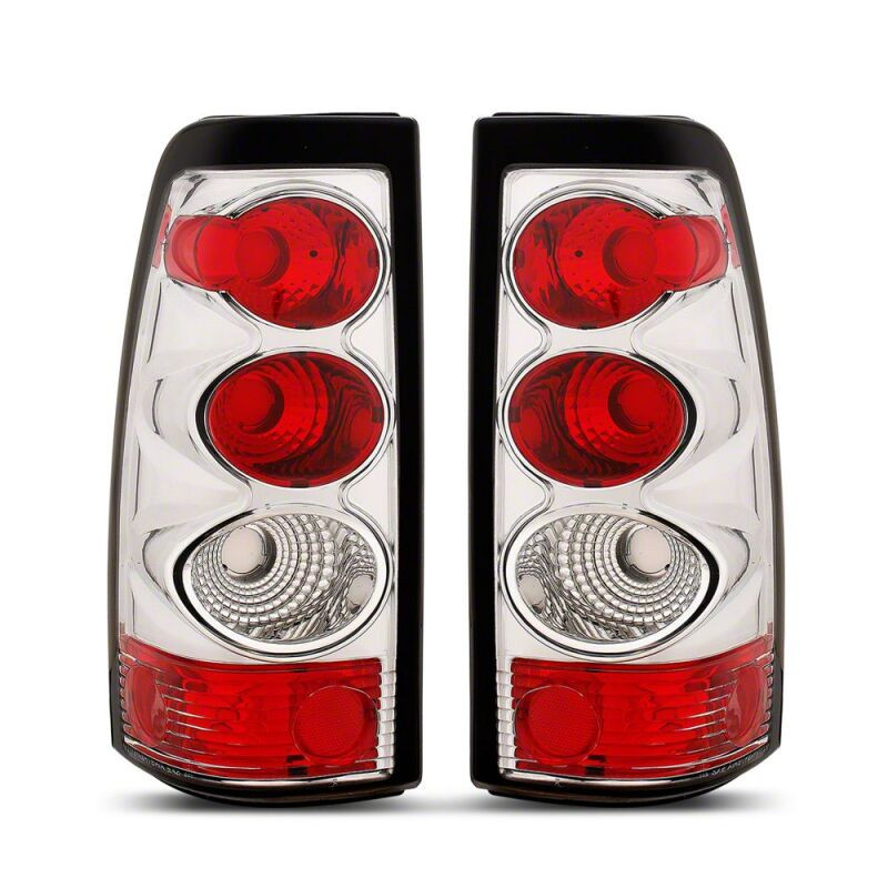 Raxiom 03-06 Chevrolet Silverado 1500 Fleetside Axial Series Tail Lights- Chrome- Red/Clear Lens - S112723 Photo - Primary