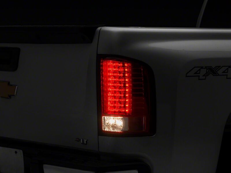 Raxiom 07-13 Chevrolet Silverado 1500 LED Tail Lights- Chrome Housing- Red/Clear Lens - S112738 Photo - Close Up