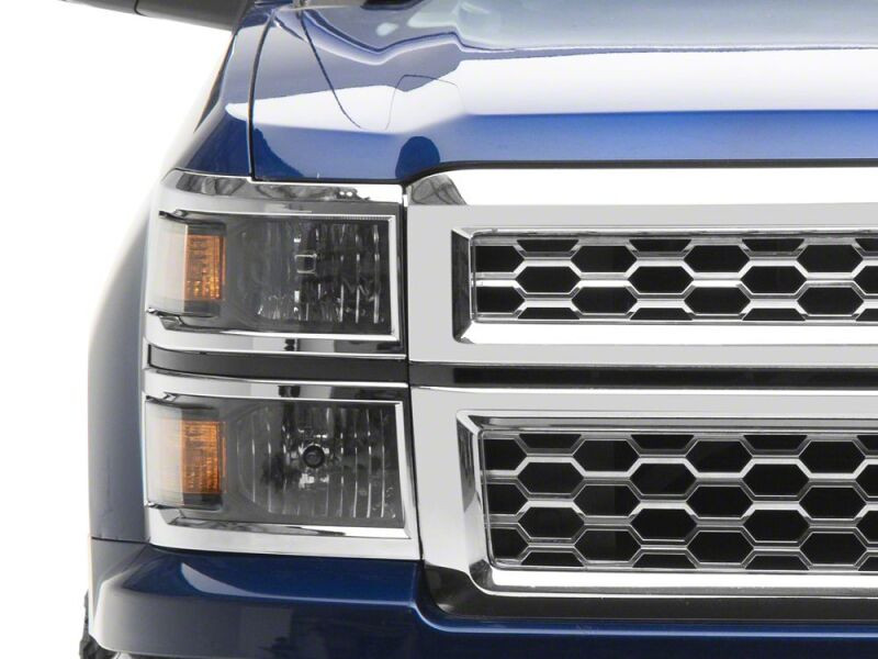 Raxiom 14-15 Chevrolet Silverado 1500 OE Style Headlights/ Chrome Trim- Black - Clear Lens - S169259 Photo - Close Up