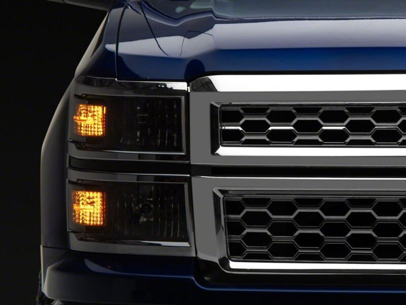 Raxiom 14-15 Chevrolet Silverado 1500 OE Style Headlights/ Chrome Trim- Black - Clear Lens - S169259 Photo - Close Up