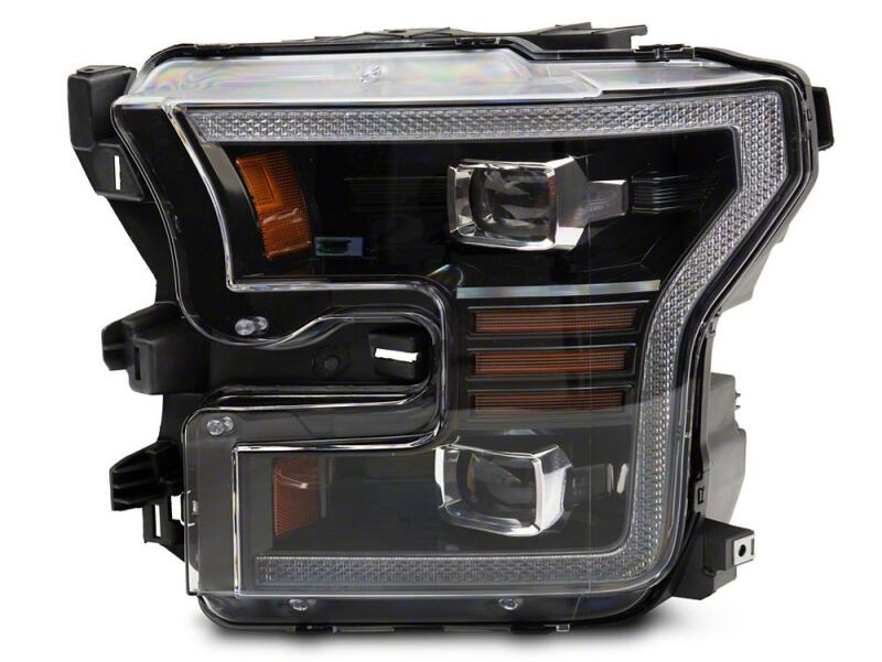 Raxiom 15-17 Ford F-150 LED Projector Headlights with LED Amber DRL- Black Housing- Clear Lens - T558778 Photo - Close Up