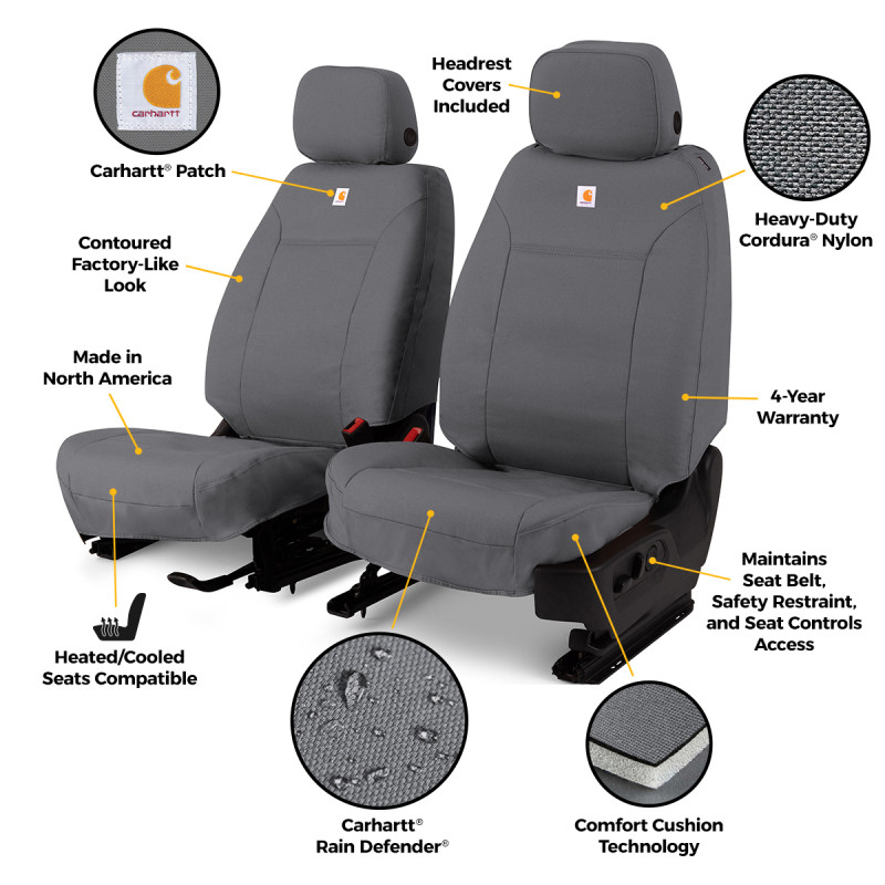 Covercraft 19-25 Chevrolet Silverado Carhartt Super Dux Precision Fit Second Row Seat Covers - GTC4138COGY Photo - out of package