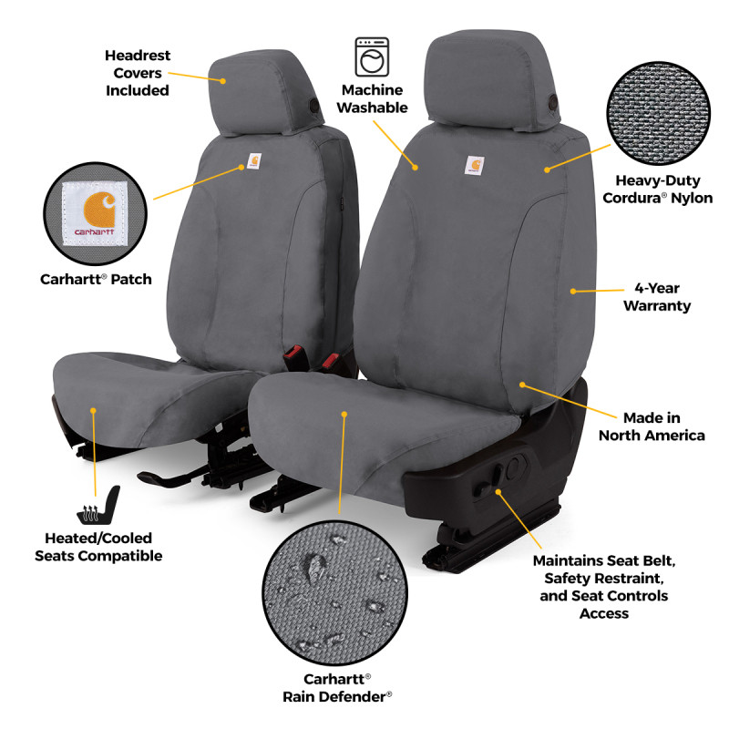 Covercraft19-20 Ford F150 Carhartt Super Dux SeatSaver Front Row Custom Seat Cover - Gravel - SSC3473COGY Photo - out of package