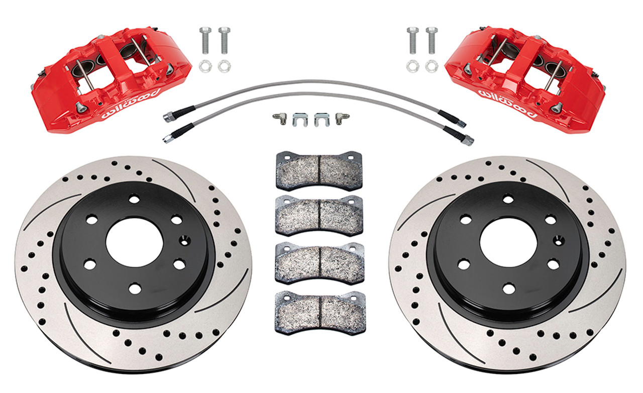 Wilwood AERO6 Big Brake Kit - Front - Red Calipers / D&S Rotors - 14-18 Silverado & Sierra 1500