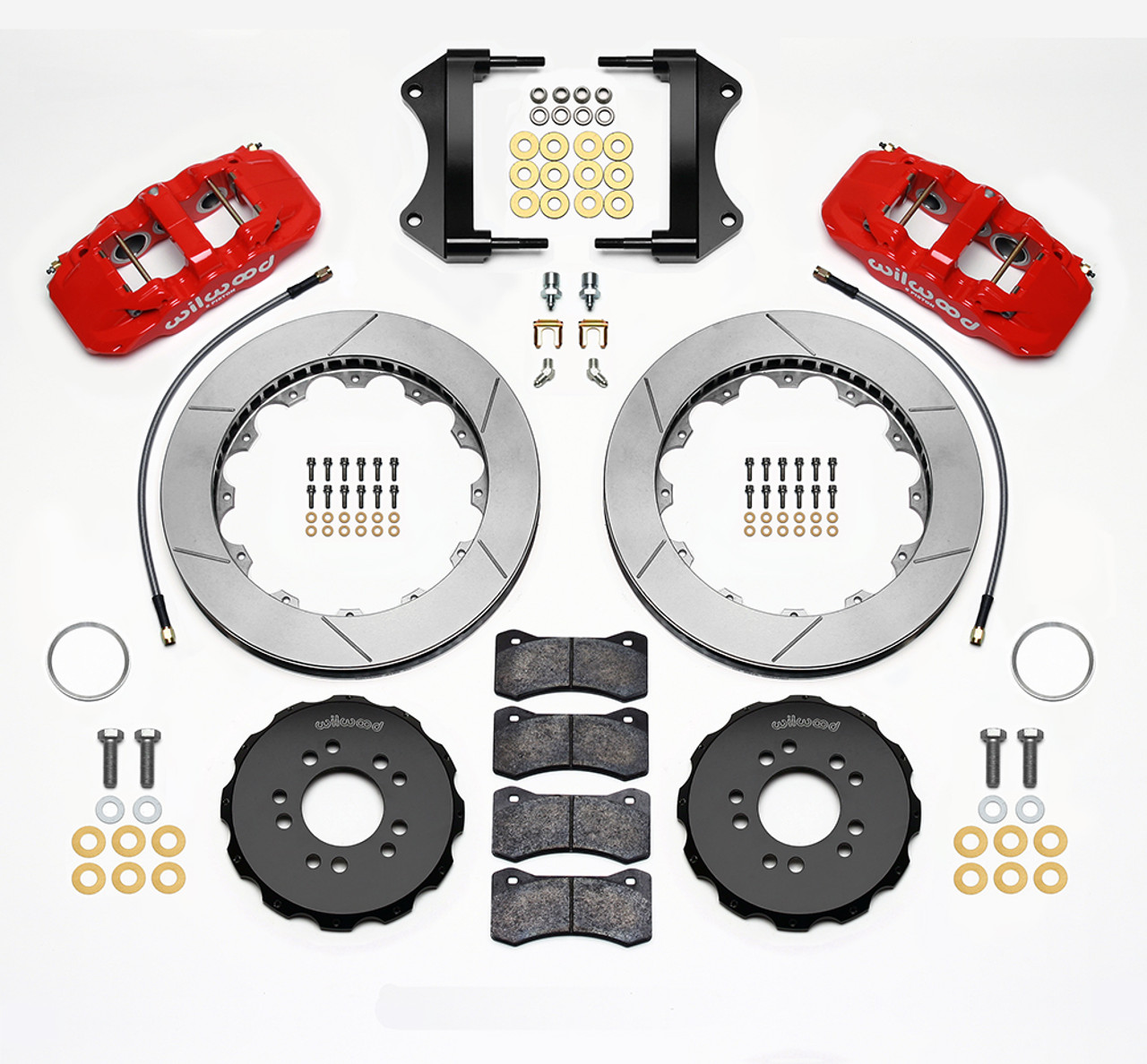 Wilwood AERO6 Big Brake Kit - Front - 15" Rotors / Red Calipers / Slotted Rotors - C7 Corvette LT1 / LT4 / LT5