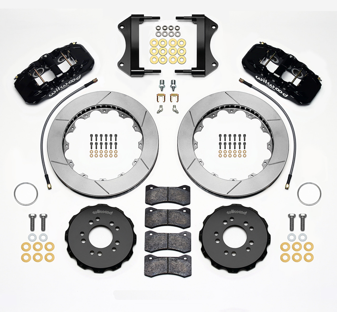 Wilwood AERO6 Big Brake Kit - Front - 15" Rotors / Black Calipers / Slotted Rotors - C7 Corvette LT1 / LT4 / LT5