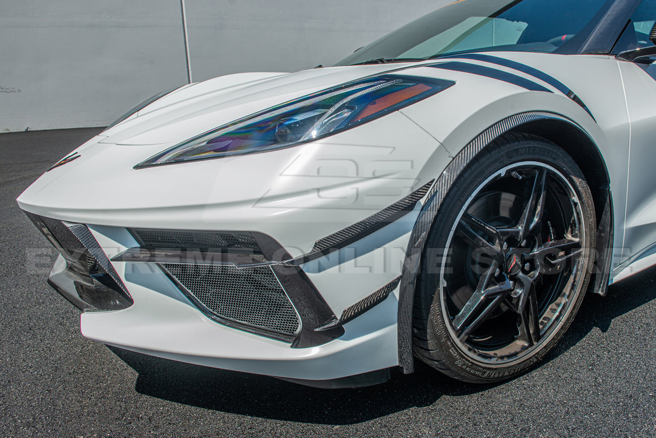 EOS Front Bumper Side Canards - Carbon Fiber - C8 Corvette
