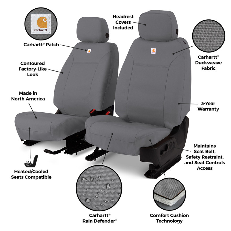 Covercraft 25-26 Toyota 4Runner Carhartt PrecisionFit Custom 1st Row Seat Covers - Gravel - GTT4510ABCAGY Photo - out of package