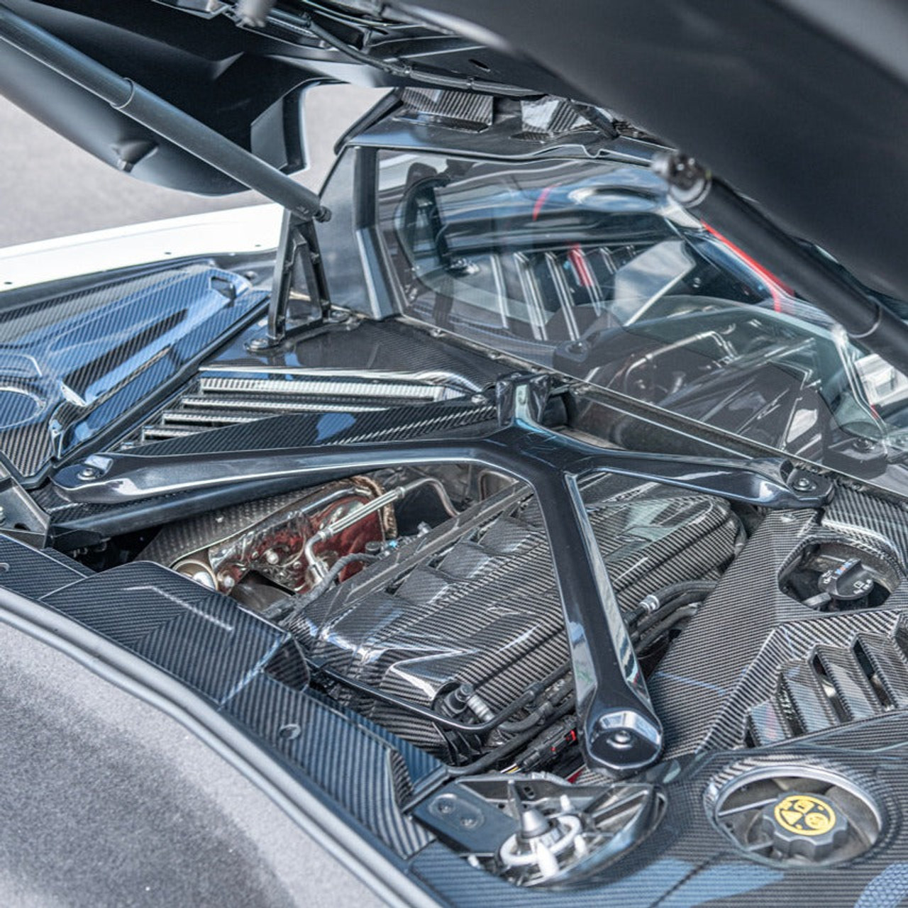 EOS Engine Bay X-Brace - Carbon Flash Metallic - C8 Corvette