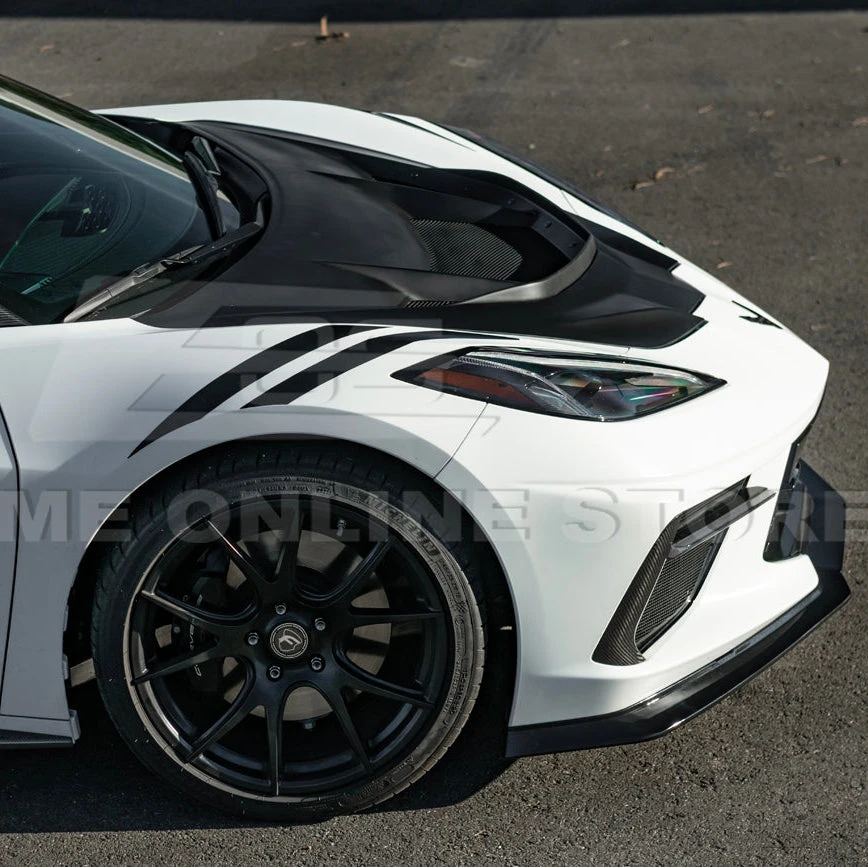 EOS ZR1 Style Fiberglass Carbon Flash Metallic Painted Hood - C8 Corvette Stingray / E-Ray / Z06 / ZR1 (HOOD-1004-V2-FRP)
