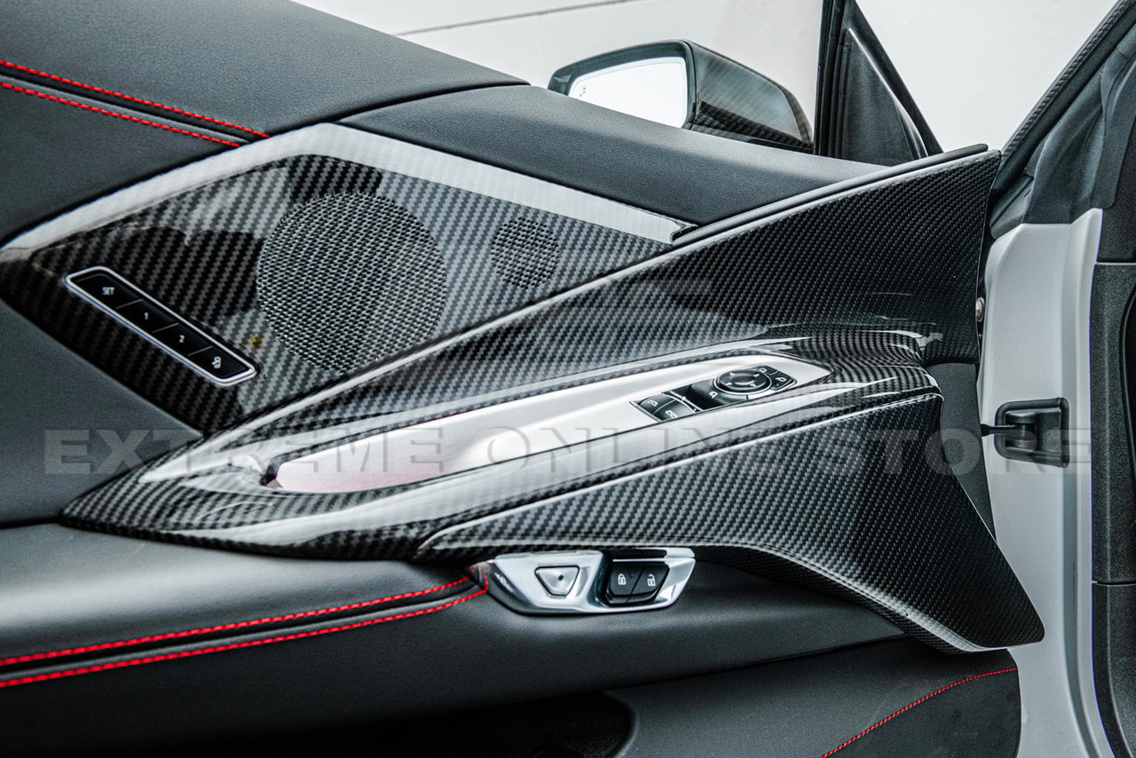 EOS Window Switch & Pillar Panel Covers - Carbon Fiber - C8 Corvette