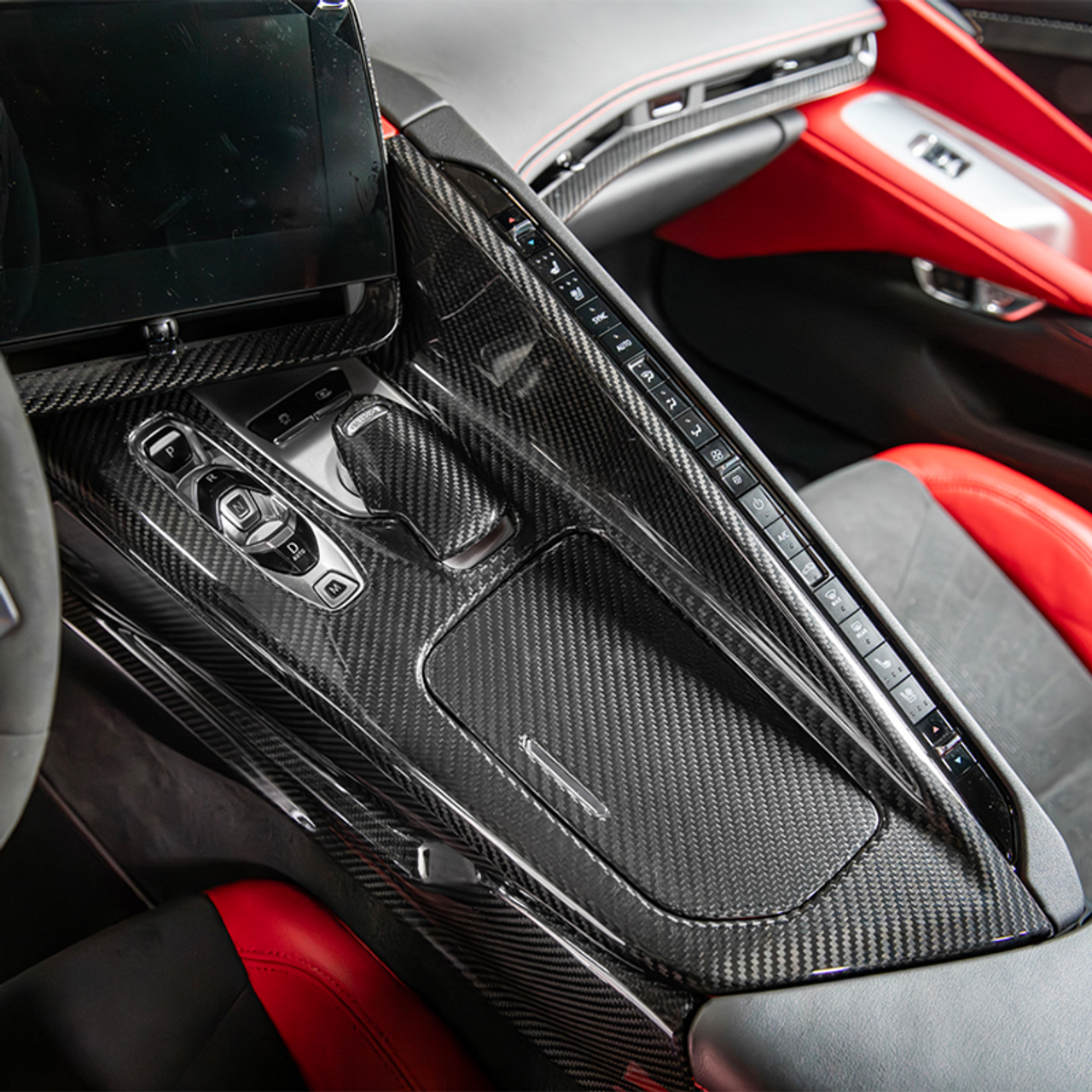 EOS Center Console Trim Cover - Carbon Fiber - C8 Corvette