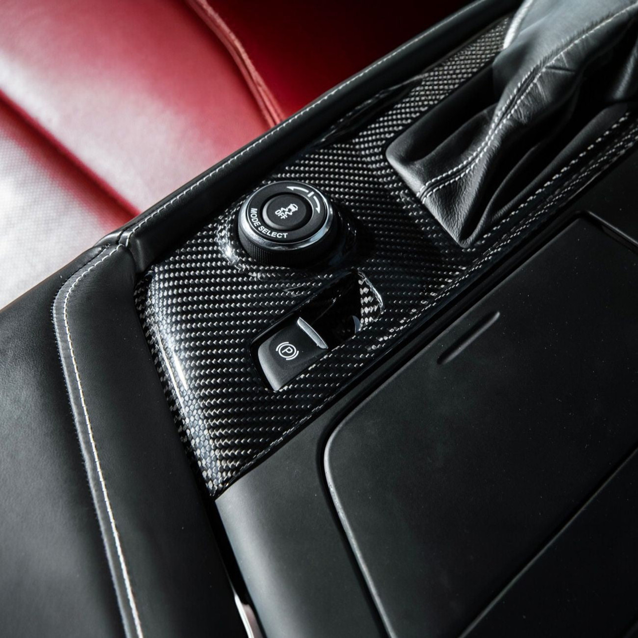 EOS Carbon Fiber Center Console Shifter Trim - 14-19 C7 Corvette (VENT-1402-BKCF)