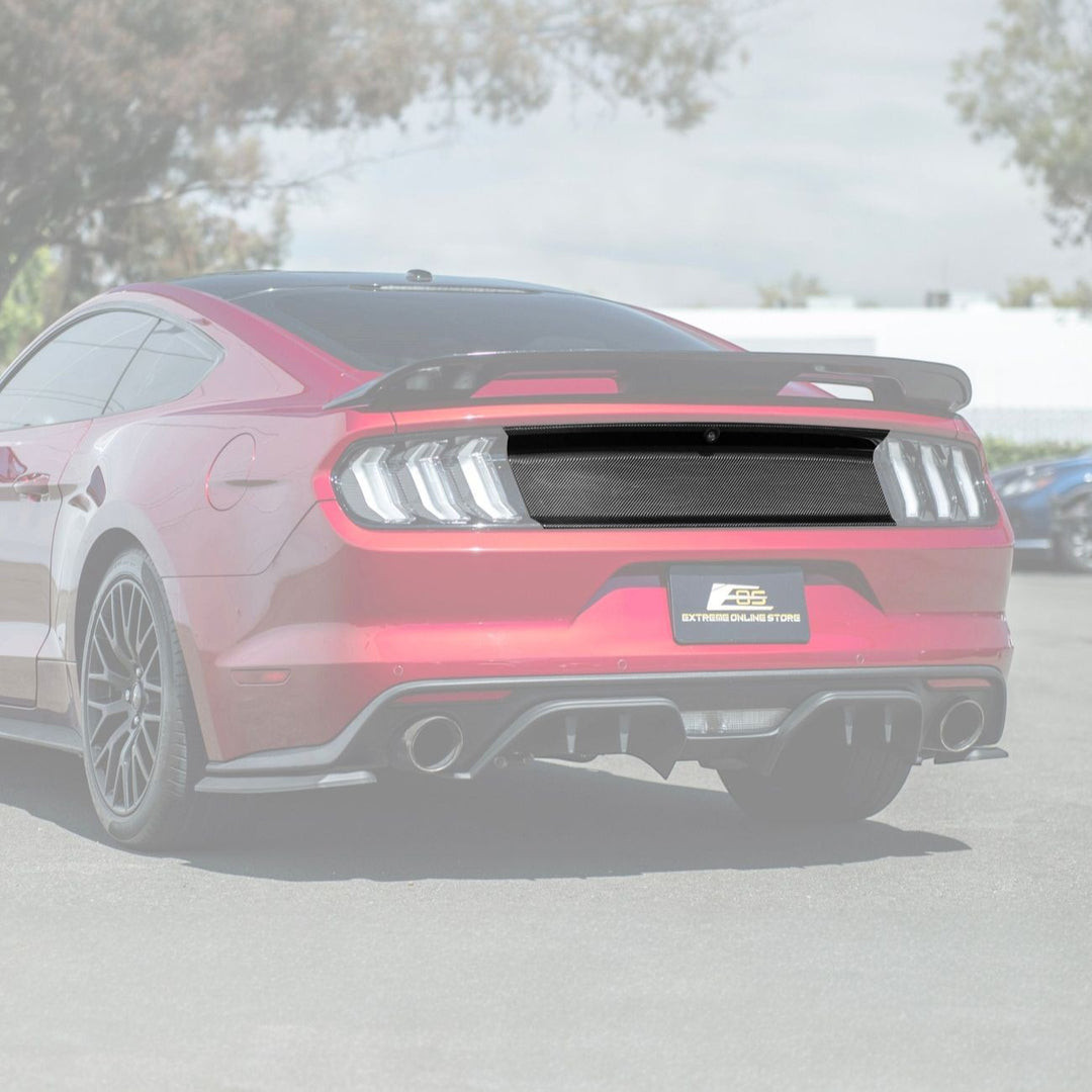 EOS Carbon Fiber Trunk Applique Panel - 15-17 Ford Mustang S550 (TRUNK-1502-BKCF)