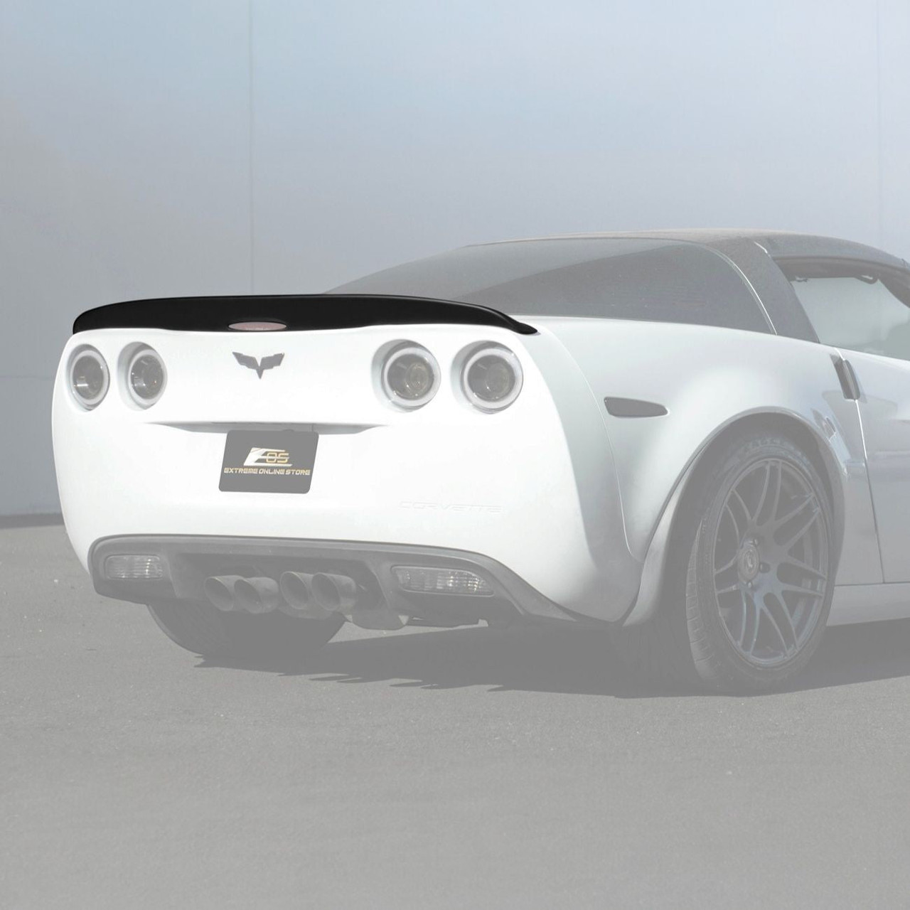 EOS Matte Black Ducktail Rear Spoiler - C6 Corvette Base / GS / Z06 (SPOILER-332-FRP)