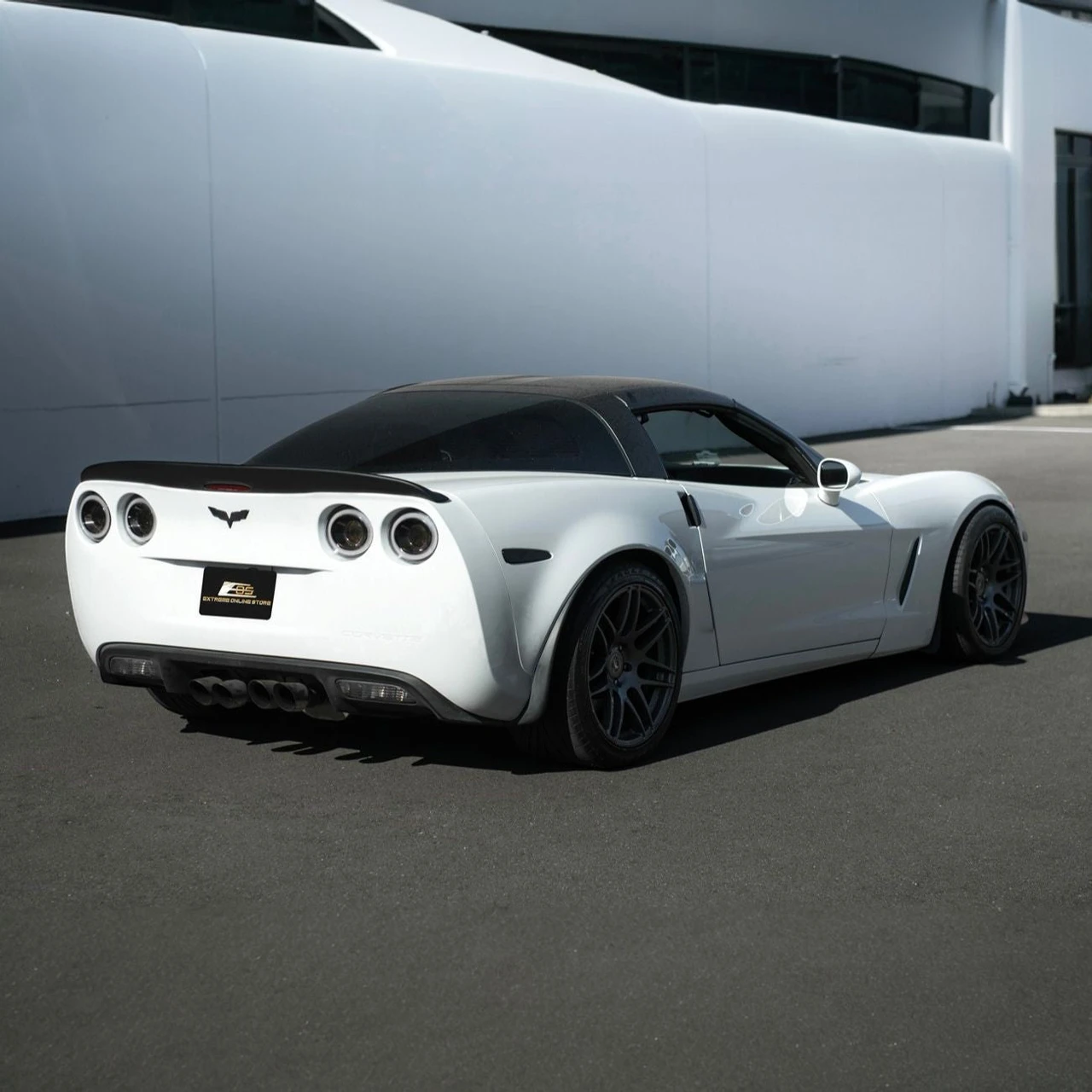 EOS Matte Black Ducktail Rear Spoiler - C6 Corvette Base / GS / Z06 (SPOILER-332-FRP)
