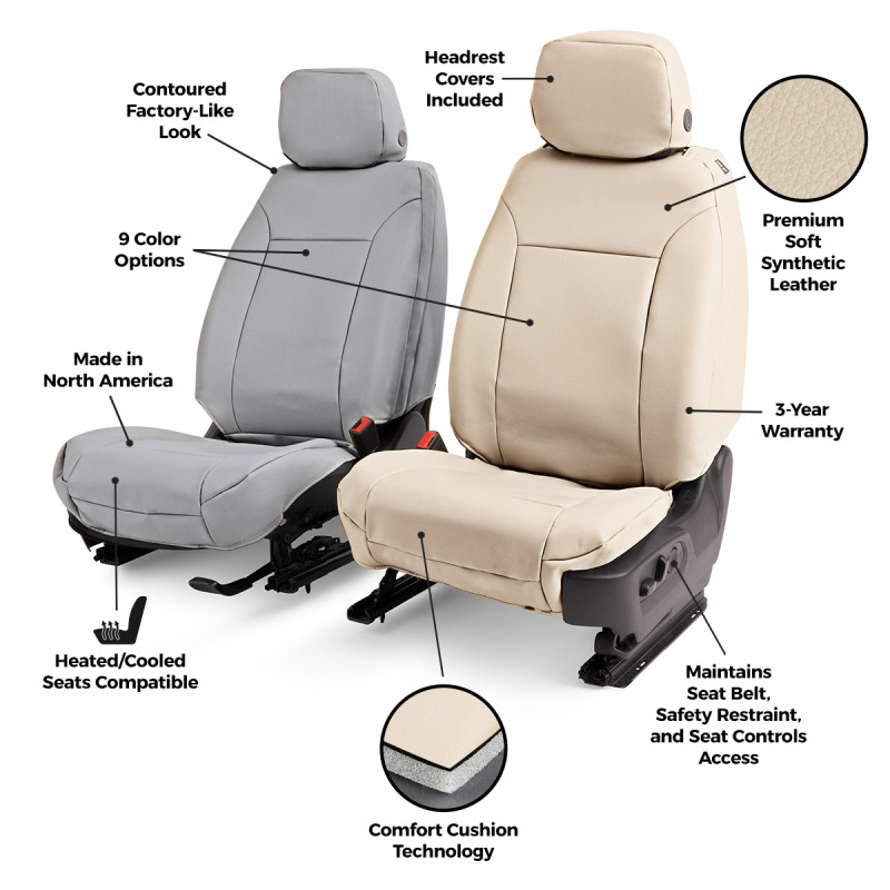 Covercraft 24-26 Toyota Grand Highlander Leatherette PrecisionFit Custom Second Row Seat Covers - GTT4578LTLG Photo - out of package