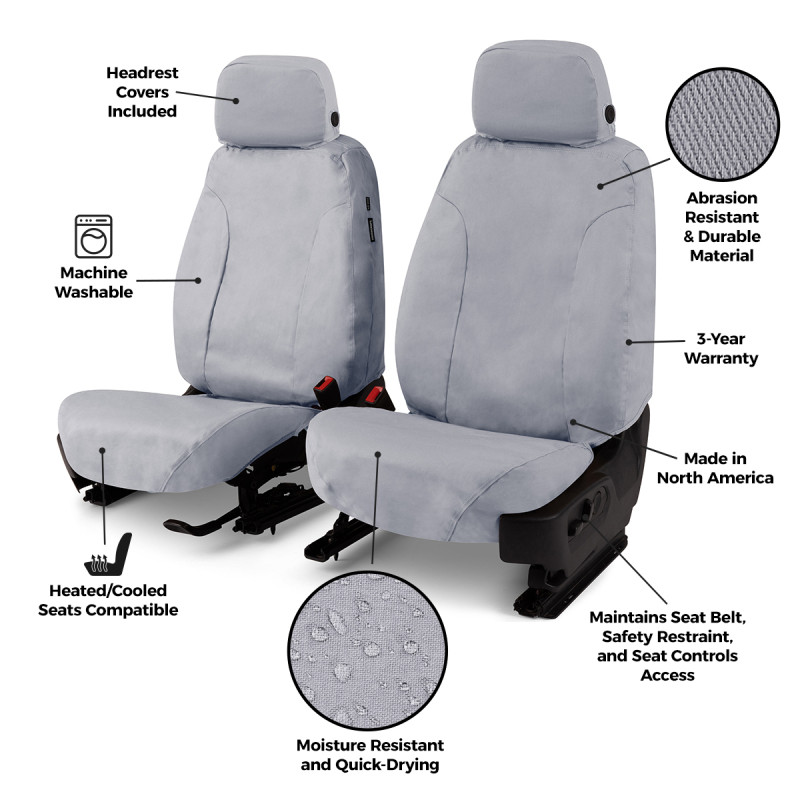 Covercraft 15-21 Ford Transit Polycotton SeatSaver Custom Third Row Seat Covers-Charcoal - SS8482PCCH Photo - out of package
