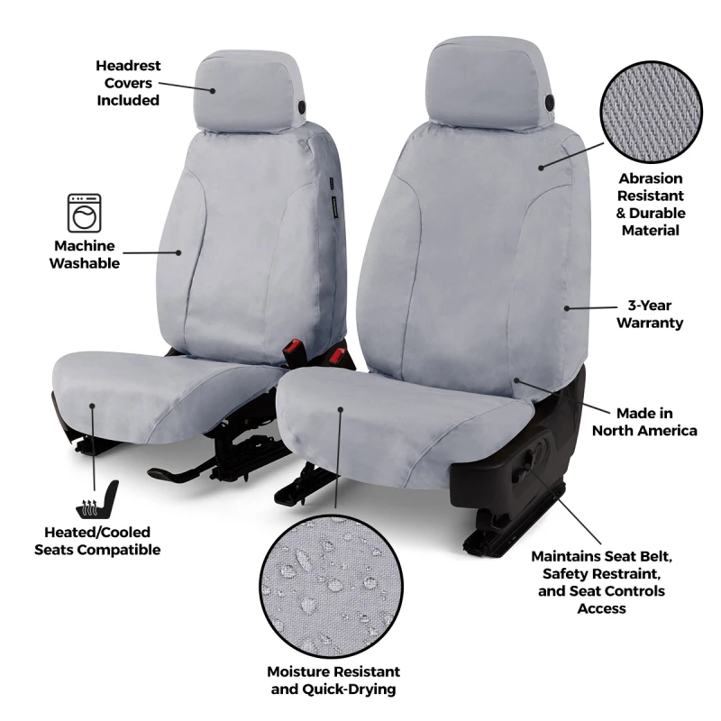 Covercraft 15-21 Ford Transit Polycotton SeatSaver Custom Third Row Seat Covers-Grey - SS8482PCGY Photo - out of package