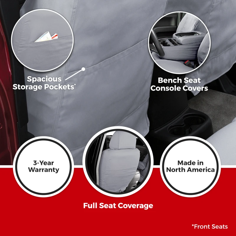 Covercraft 15-21 Ford Transit Polycotton SeatSaver Custom Third Row Seat Covers-Grey - SS8482PCGY Photo - out of package