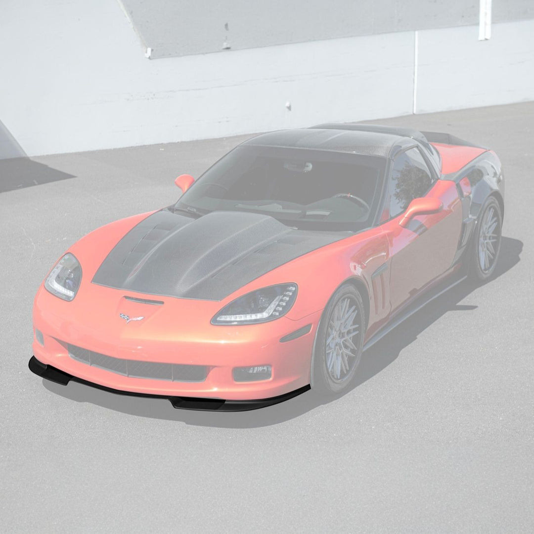 EOS ZRA1 Style Front Splitter - Matte Black - 05-13 C6 Corvette GS / Z06 / ZR1 (FLIP-1529-ABS)