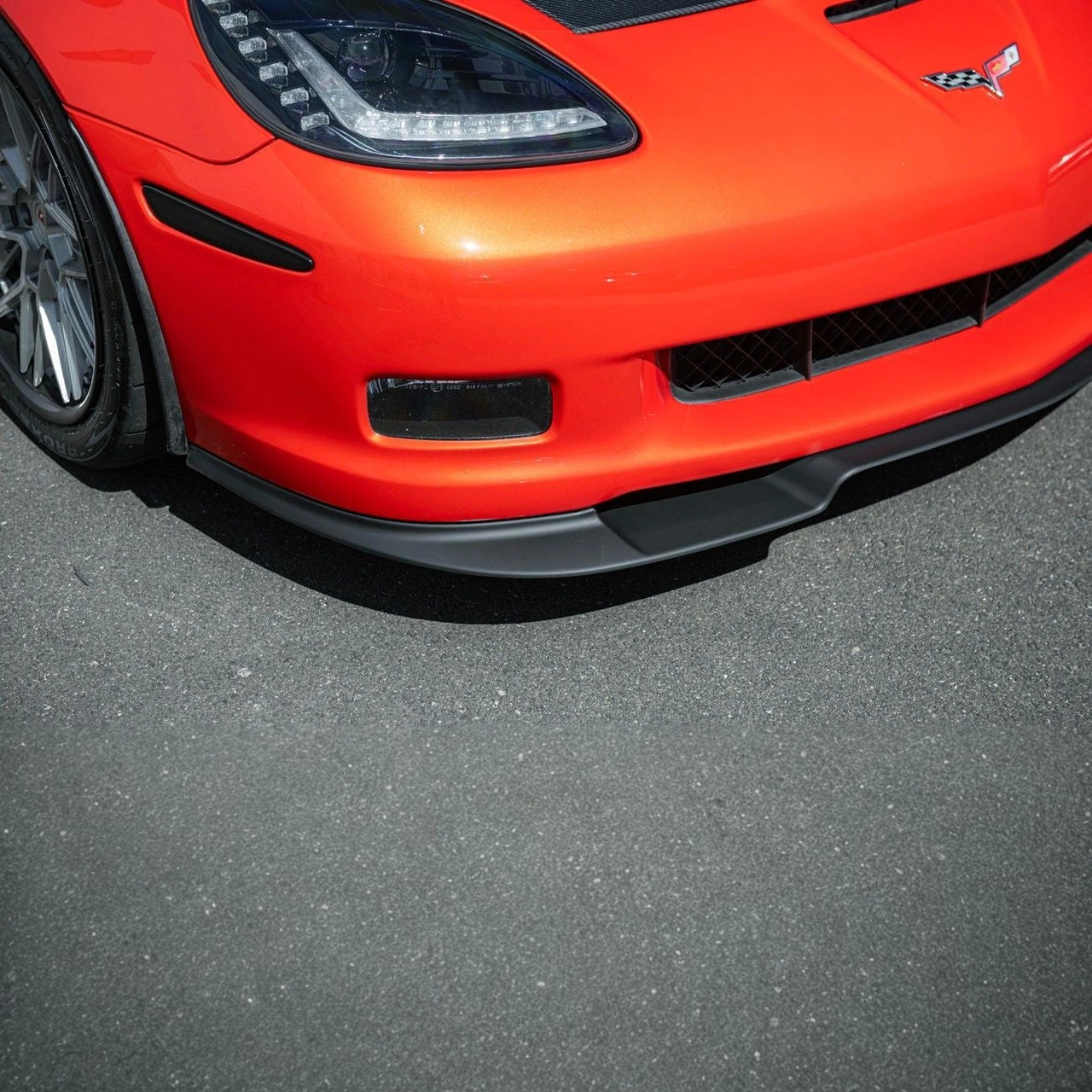 EOS ZRA1 Style Front Splitter - Matte Black - 05-13 C6 Corvette GS / Z06 / ZR1 (FLIP-1529-ABS)
