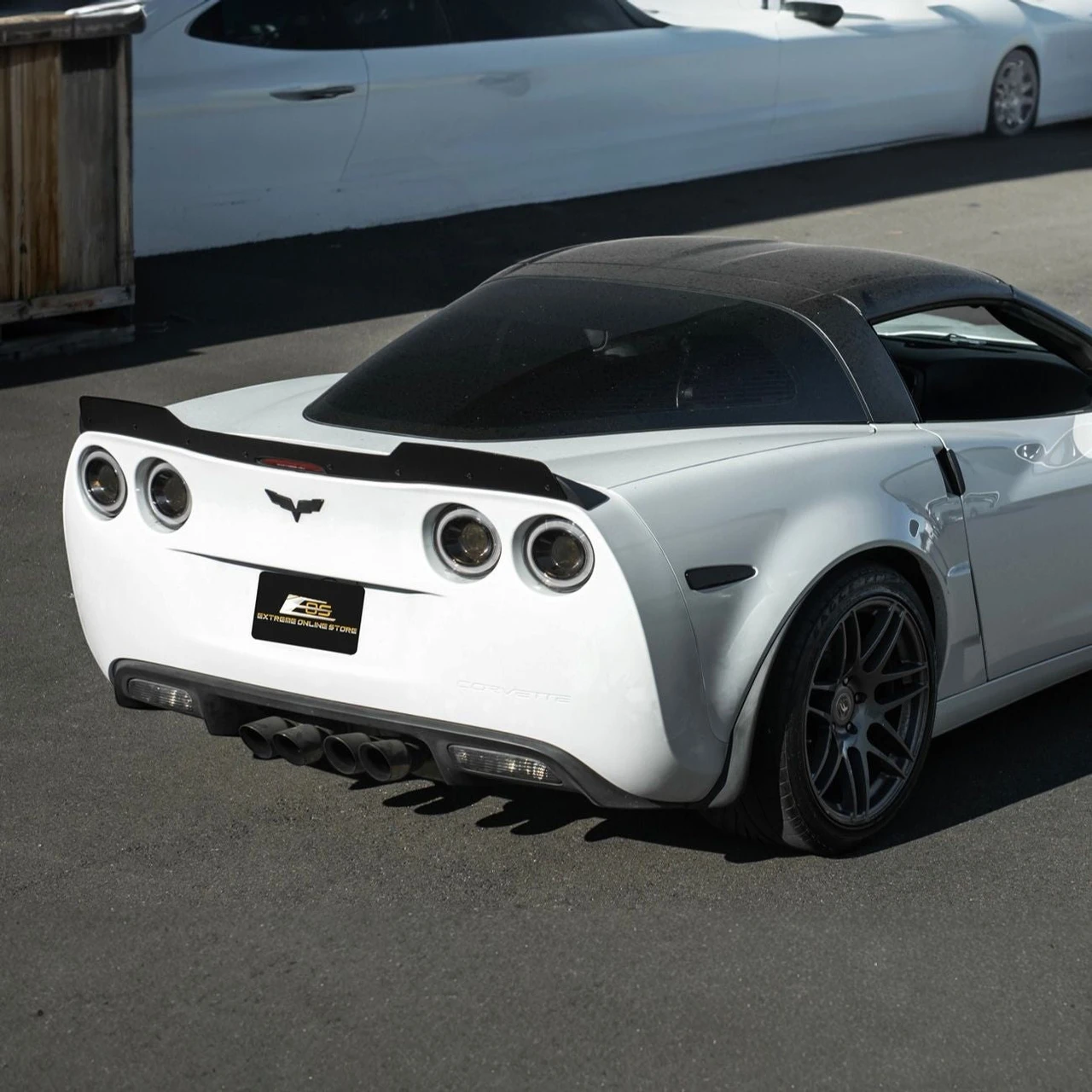 EOS ZR1 Extended Wickerbill Rear Spoiler - Gloss Black - 05-13 C6 Corvette (SPOILER-1288-V2-ABS)