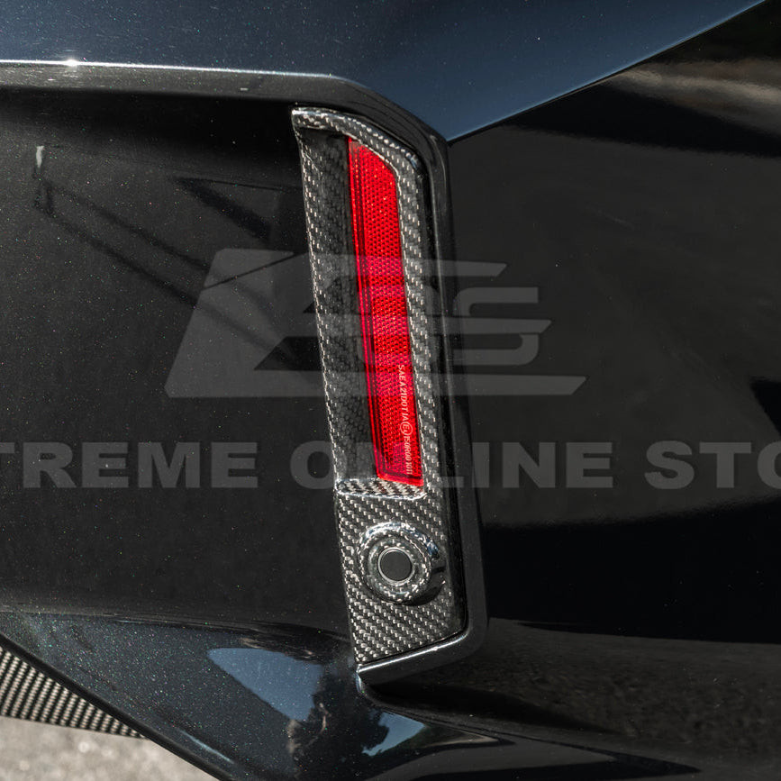 EOS Carbon Fiber Rear Bumper Deflectors - 2023+ BMW M2 G87 (VENT-1429-BKCF)