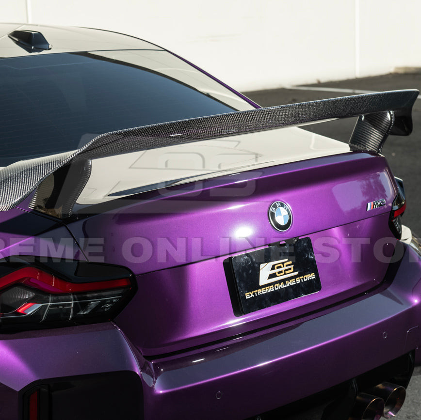 EOS Carbon Fiber M Performance High Wing Rear Spoiler - 2023+ BMW M2 G87 (SPOILER-1304-BKCF)