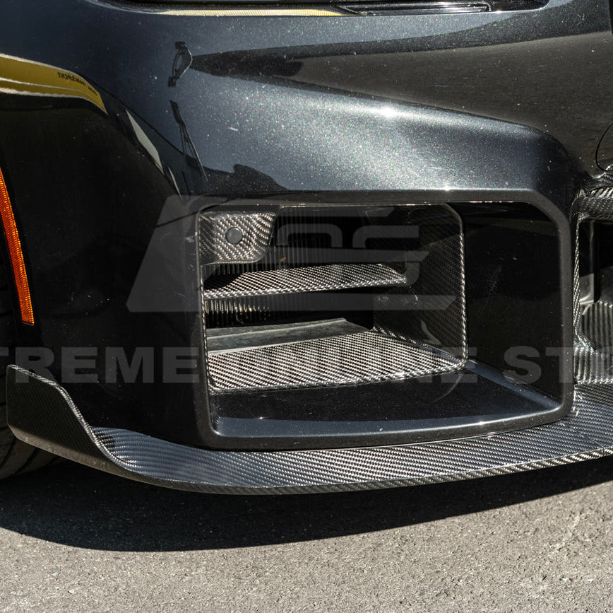 EOS Carbon Fiber Front Splitter - 3 Piece - 2023+ BMW M2 G87 (FLIP-1316-BKCF)