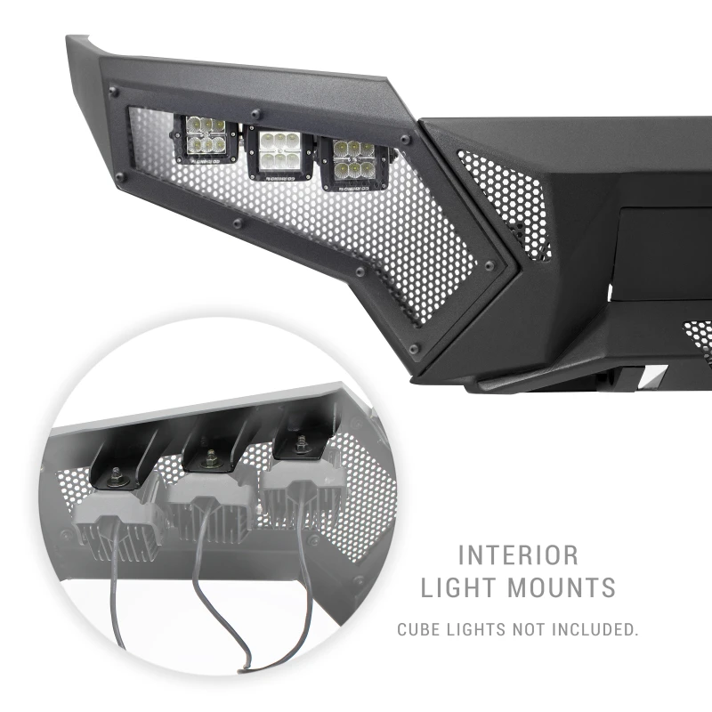 Go Rhino 24-26 Toyota Tacoma (4dr) Element Front Bumper w/ Fixed Light Bar Mount - Tex. Blk - 34392T Photo - Close Up