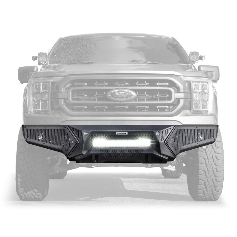 Go Rhino 21-23 Ford F-150 (4dr) Element Front Bumper w/ Power Bar - Tex. Blk - 343981T Photo - Primary