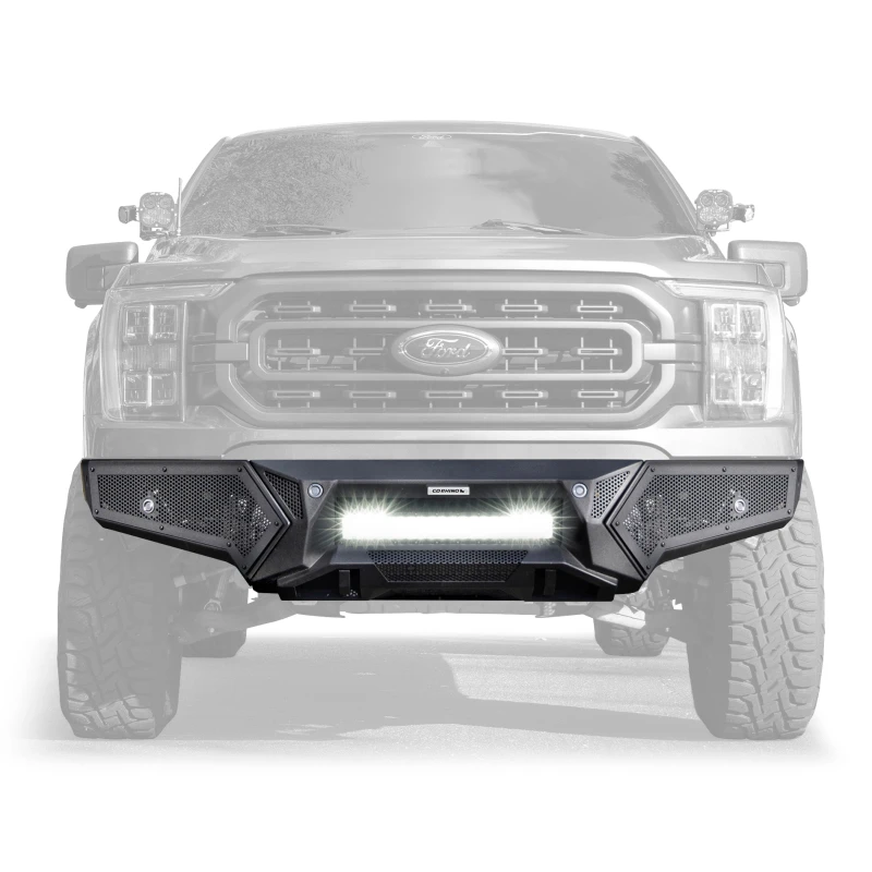 Go Rhino 21-23 Ford F-150 (4dr) Element Front Bumper w/ Power Bar - Tex. Blk - 343981T Photo - Primary
