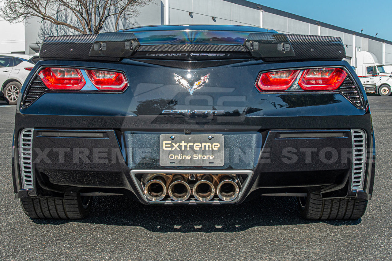 EOS Stage 3 Carbon Fiber Rear Spoiler w. Carbon Fiber Winglets w. Wickerbill - C7 Corvette GS / Z06