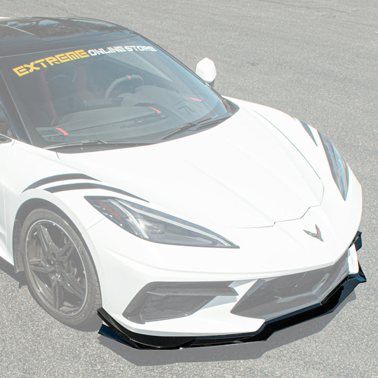 EOS Front Splitter & Carnards Z07 Style - Hydro-Dipped Carbon Fiber - C8 Corvette