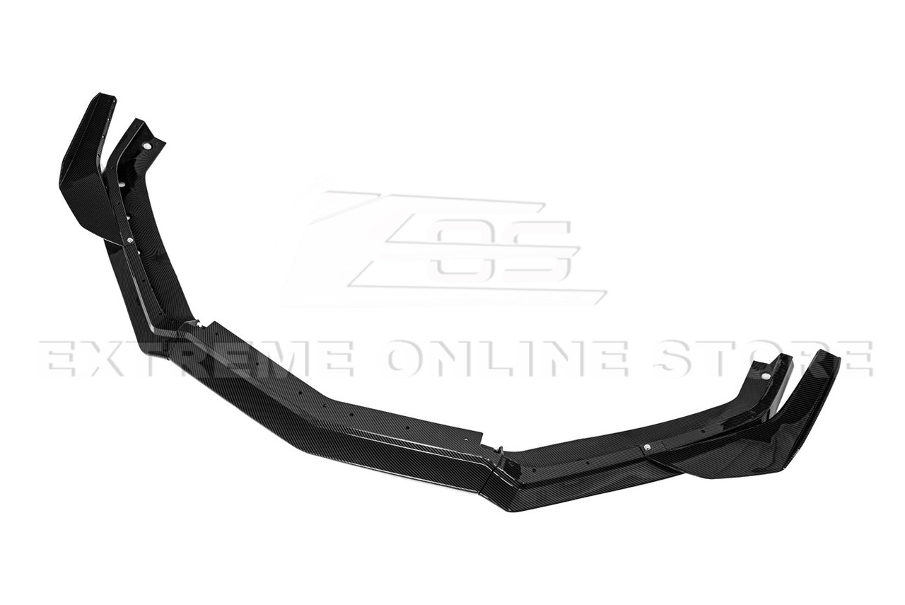 EOS Front Splitter & Carnards Z07 Style - Hydro-Dipped Carbon Fiber - C8 Corvette