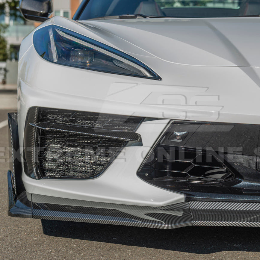 EOS Track Edition Front Splitter - Hydro Dipped Carbon - C8 Corvette (FLIP-511-CFLK)