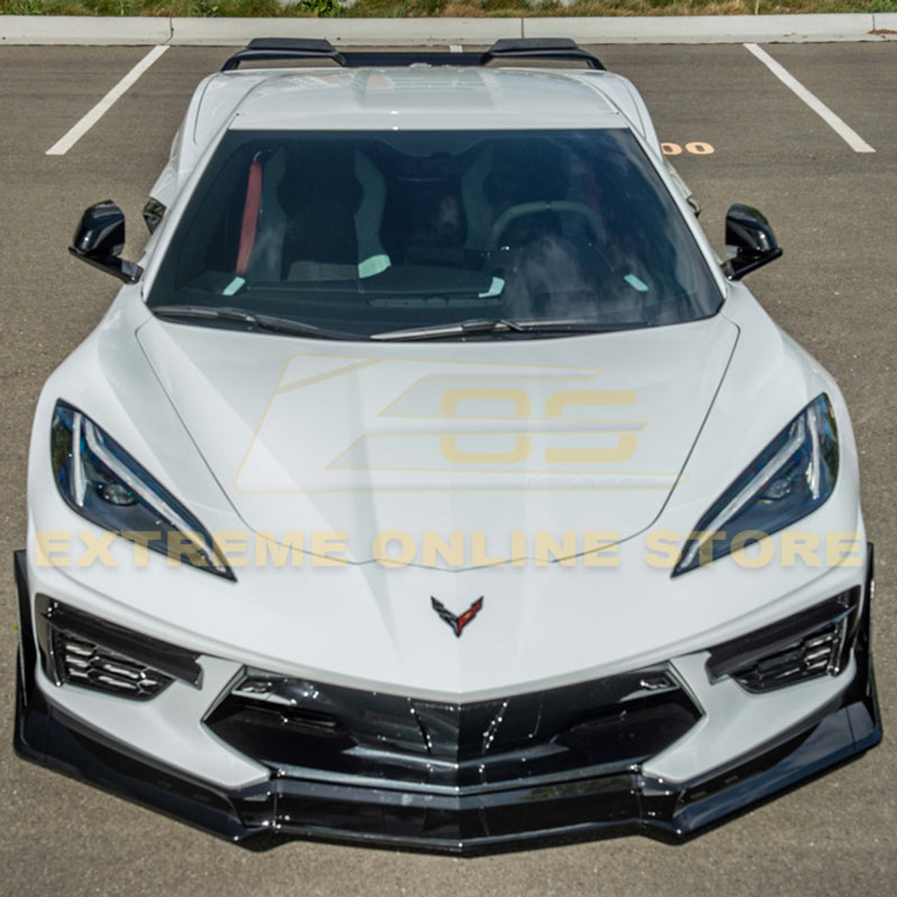EOS Track Edition Front Splitter - Hydro-Dipped Carbon Fiber - C8 Corvette