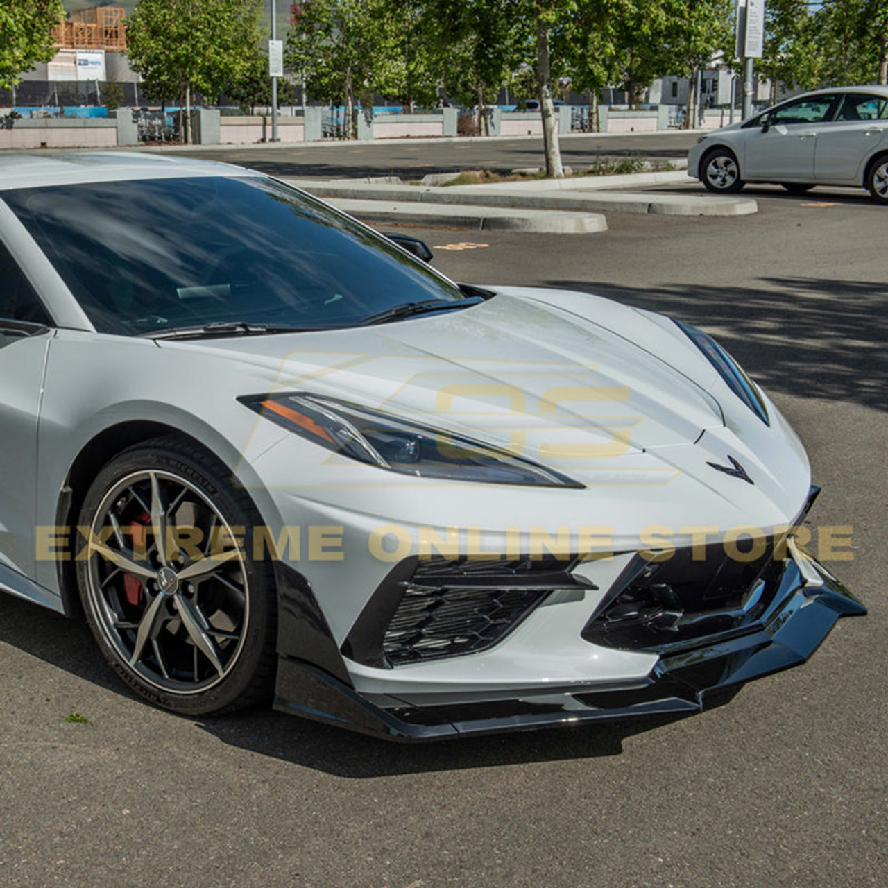 EOS Track Edition Front Splitter - Hydro-Dipped Carbon Fiber - C8 Corvette