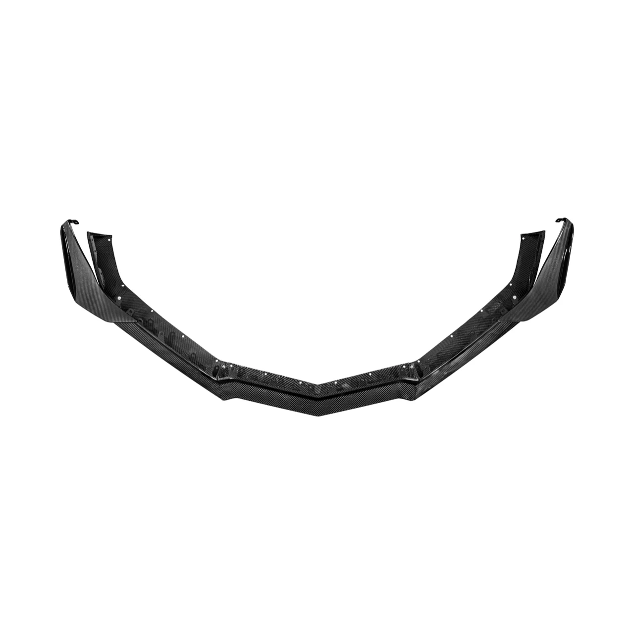 EOS Z07 Style Carbon Fiber Front Splitter & NO-DRILL Canards - C8 Corvette Z06 (FLIP-527-BKCF_SPLITTER-1360-BKCF)