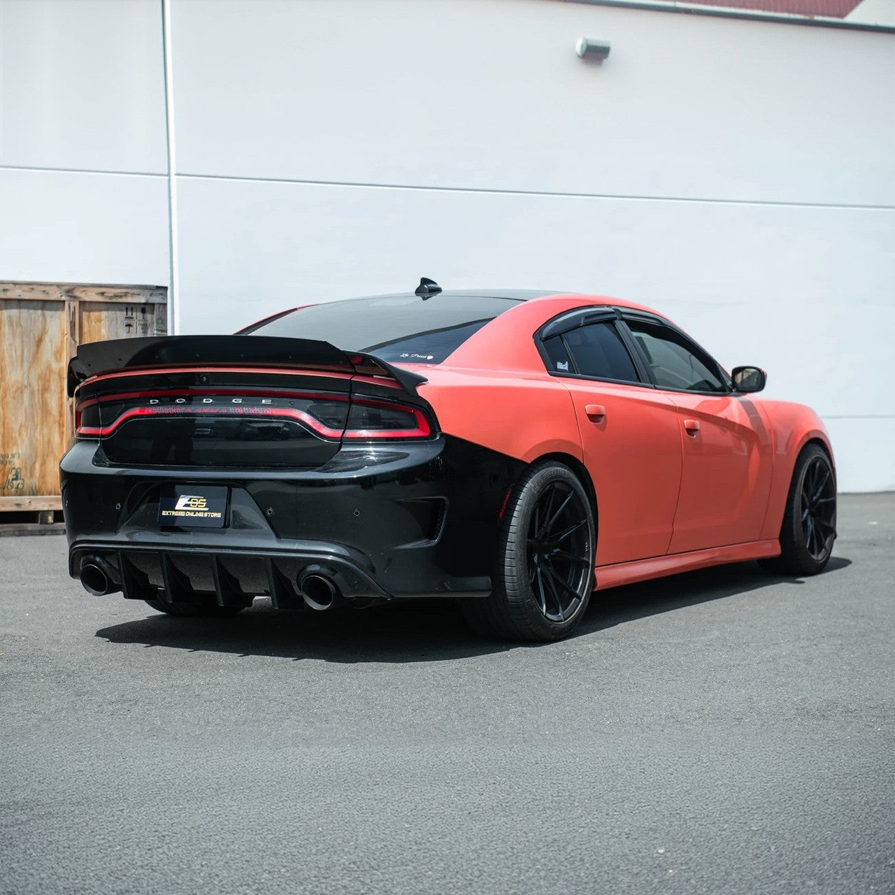 EOS Hellcat Redeye Style Wickerbill Rear Spoiler - Gloss Black - 15-23 Dodge Charger (SPOILER-1427-V2-ABS)