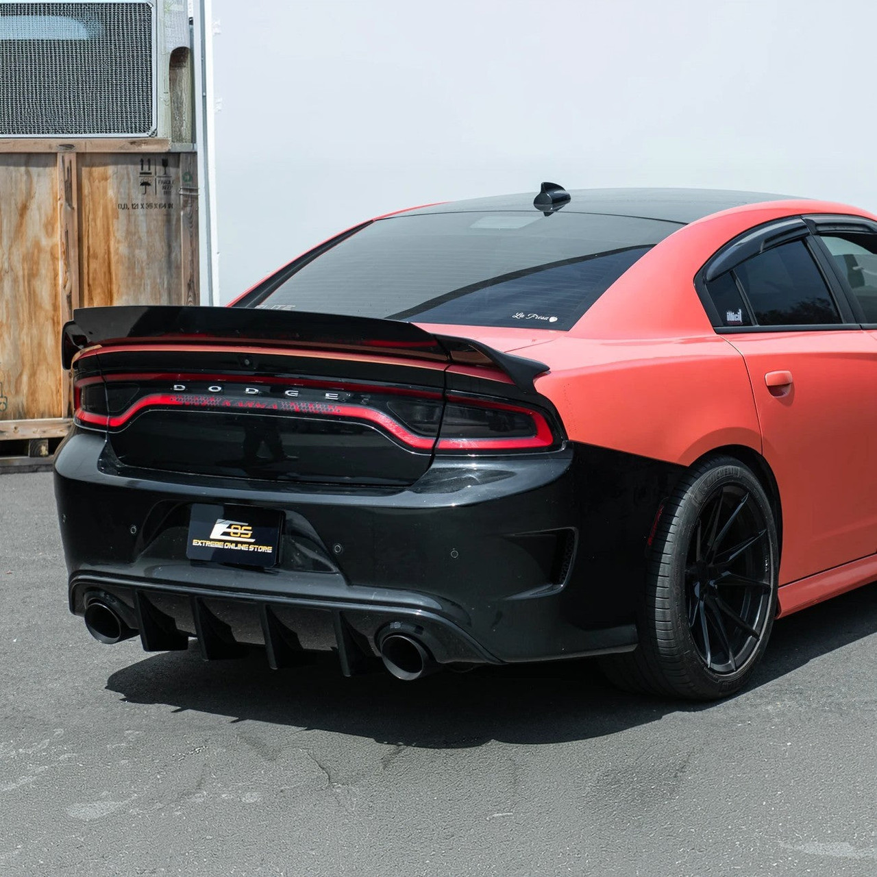 EOS Hellcat Redeye Style Wickerbill Rear Spoiler - Gloss Black - 15-23 Dodge Charger (SPOILER-1427-V2-ABS)