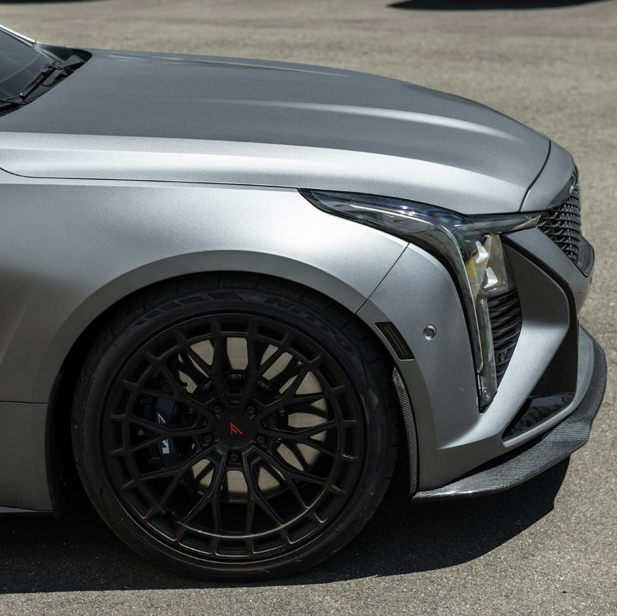 EOS Carbon Fiber Front Splitter - 2025+ Cadillac CT5-V Blackwing (FLIP-1436-BKCF)