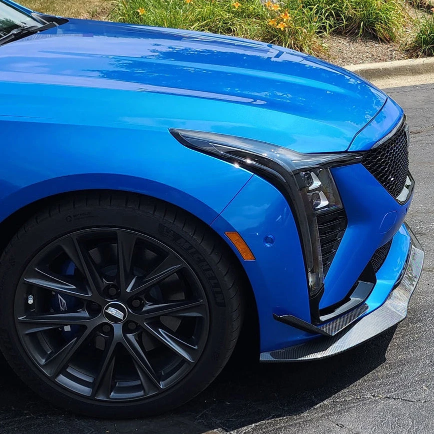 EOS Carbon Fiber Front Canards - 2025+ Cadillac CT5-V Blackwing (SPLITTER-1558-BKCF)