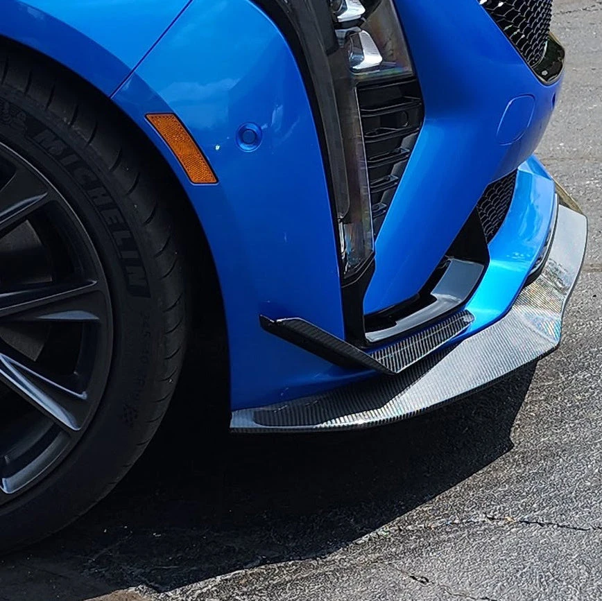 EOS Carbon Fiber Front Canards - 2025+ Cadillac CT5-V Blackwing (SPLITTER-1558-BKCF)